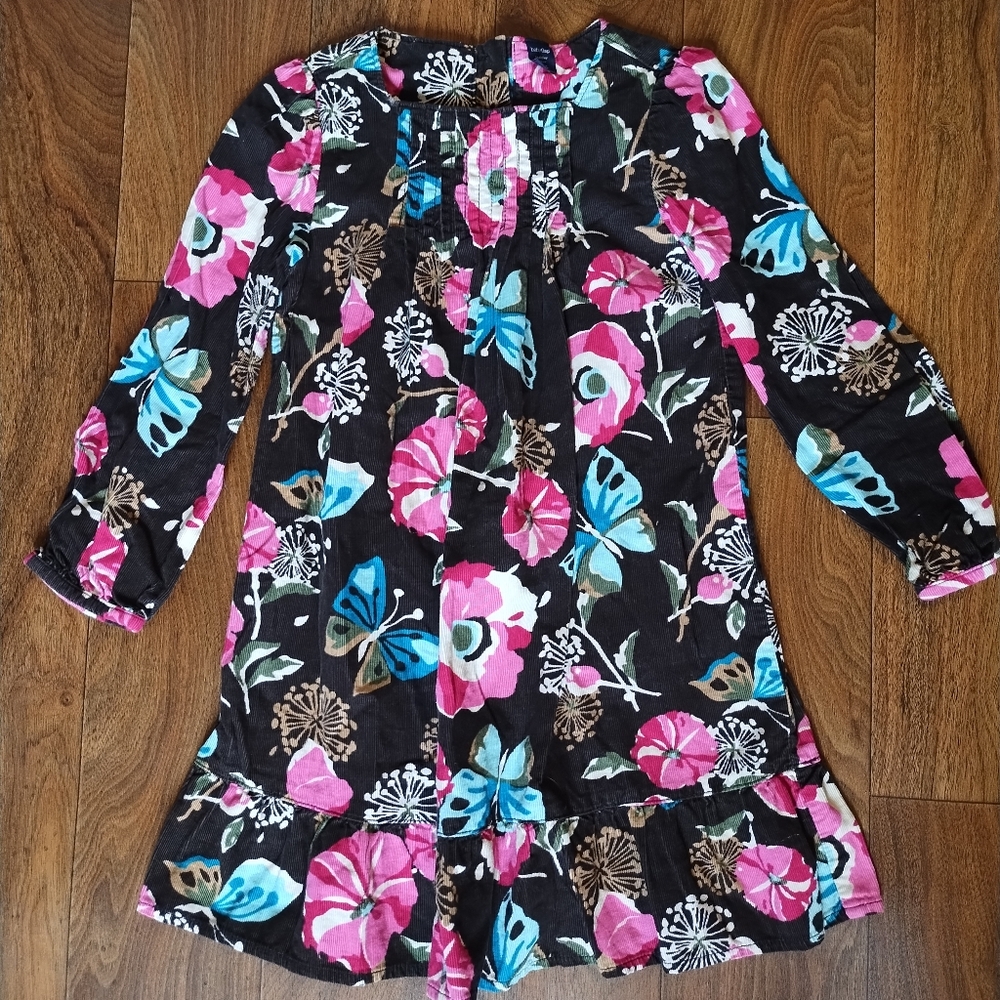 🎀 3/$20 Vintage Y2K 2000's 🦋 Corduroy Printed Dress - Gap Kids - Girls Size 5T